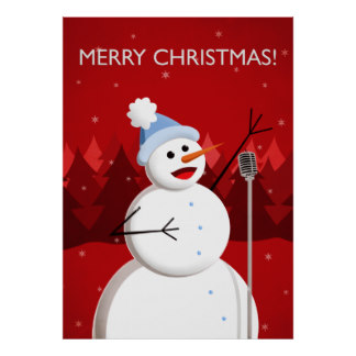 happy singing snowman merry christmas poster-r2532b7c293d644178a09339ed0d7e63e ao7tf 8byvr 324